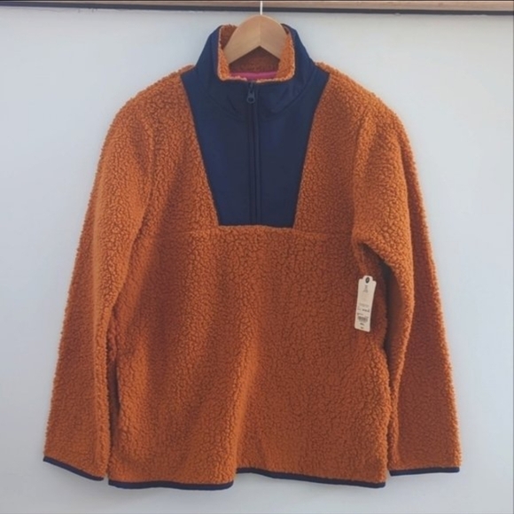 ST. JOHN'S BAY | Women's  Roasted Pecan Sherpa Pullover Sweater - Picture 1 of 4